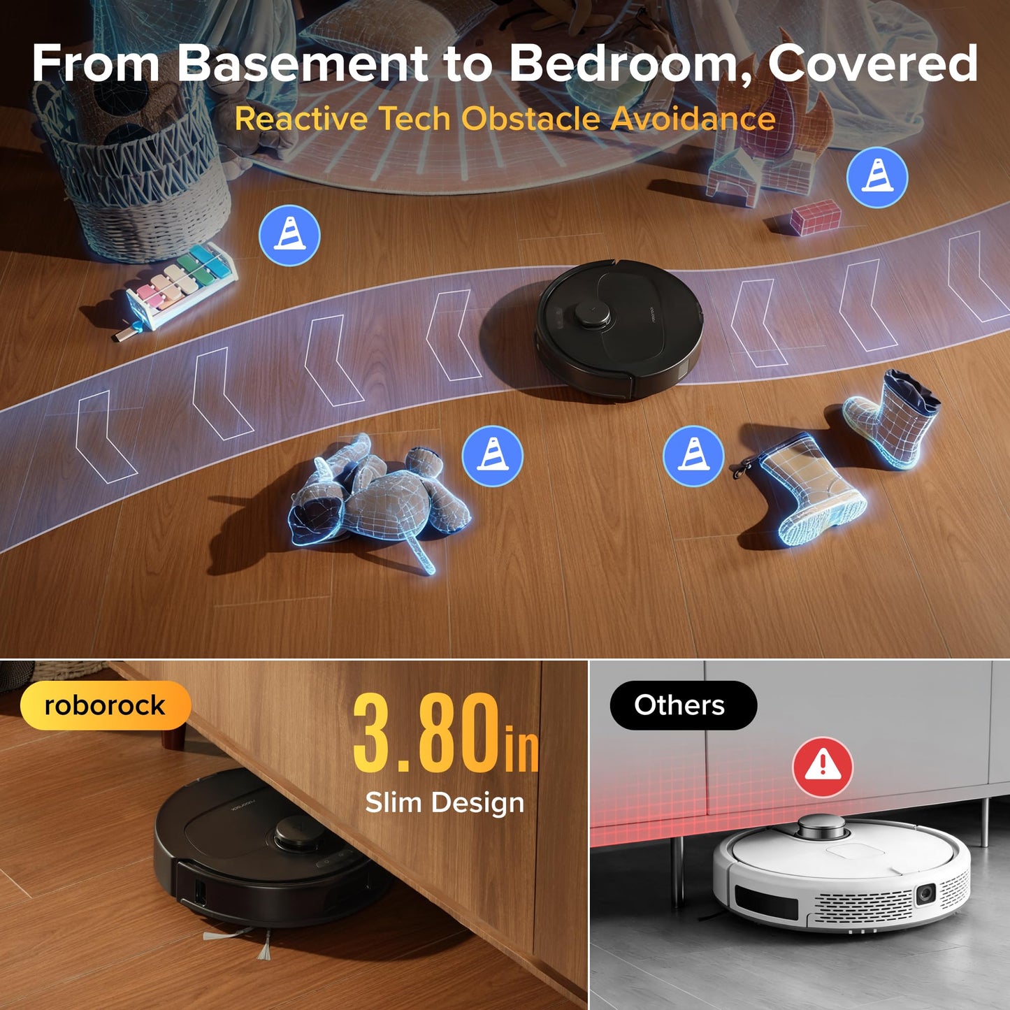 Robot Vacuum & Mop with Auto-Wash Dock