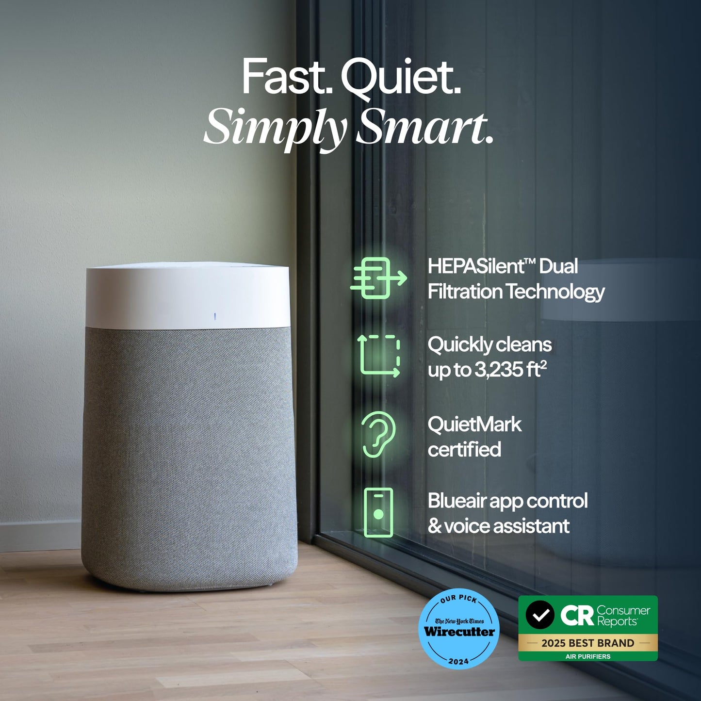 Large Room Air Purifier with Smart Filtration