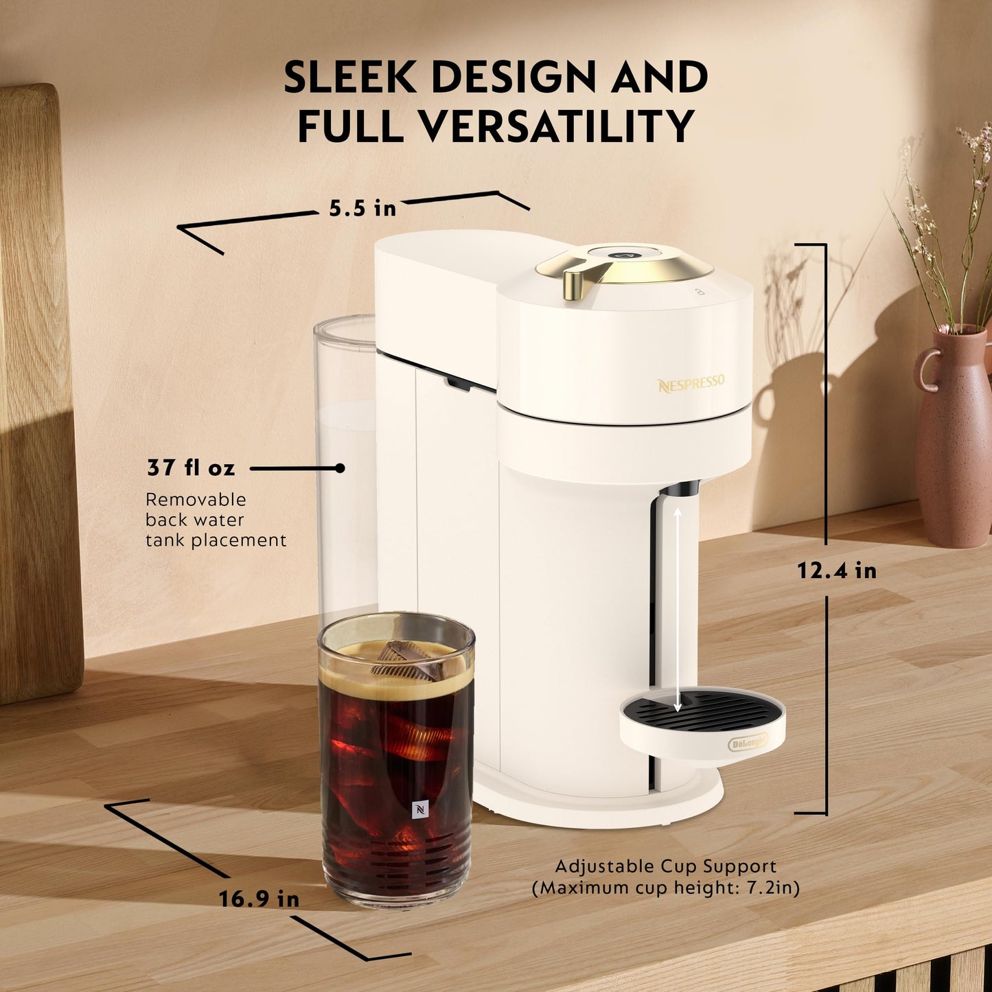Single Serve Coffee and Espresso Maker with Crema