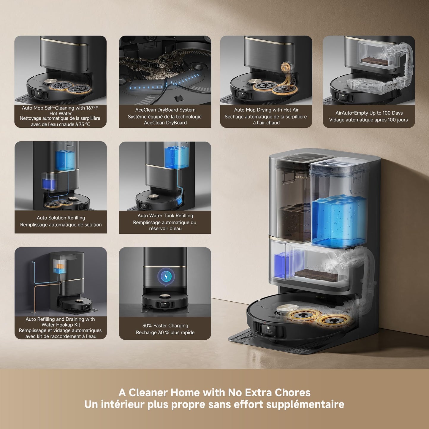 Robot Vacuum & Mop with Auto-Clean System