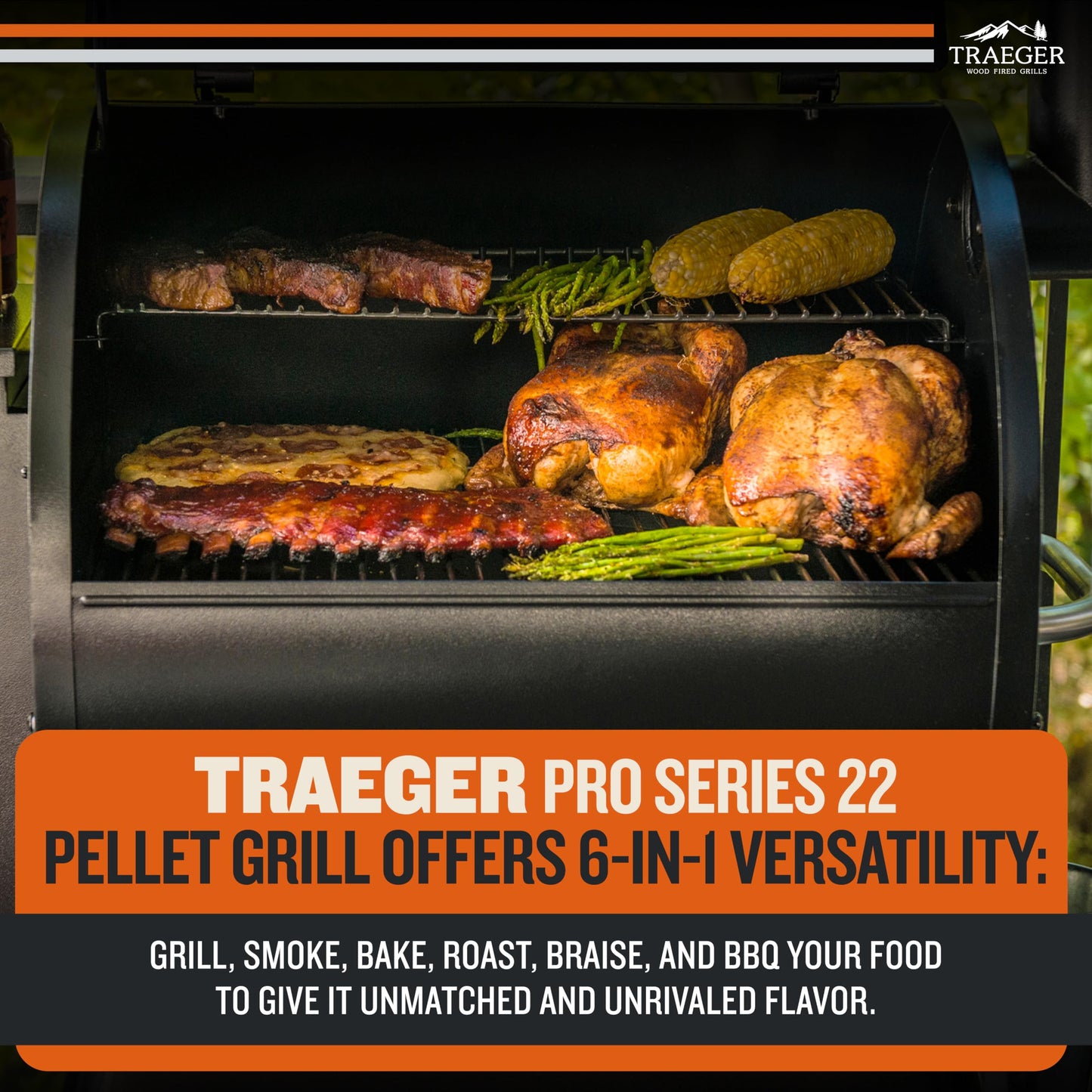 Wood Pellet Grill and Smoker with 6-in-1 Cooking