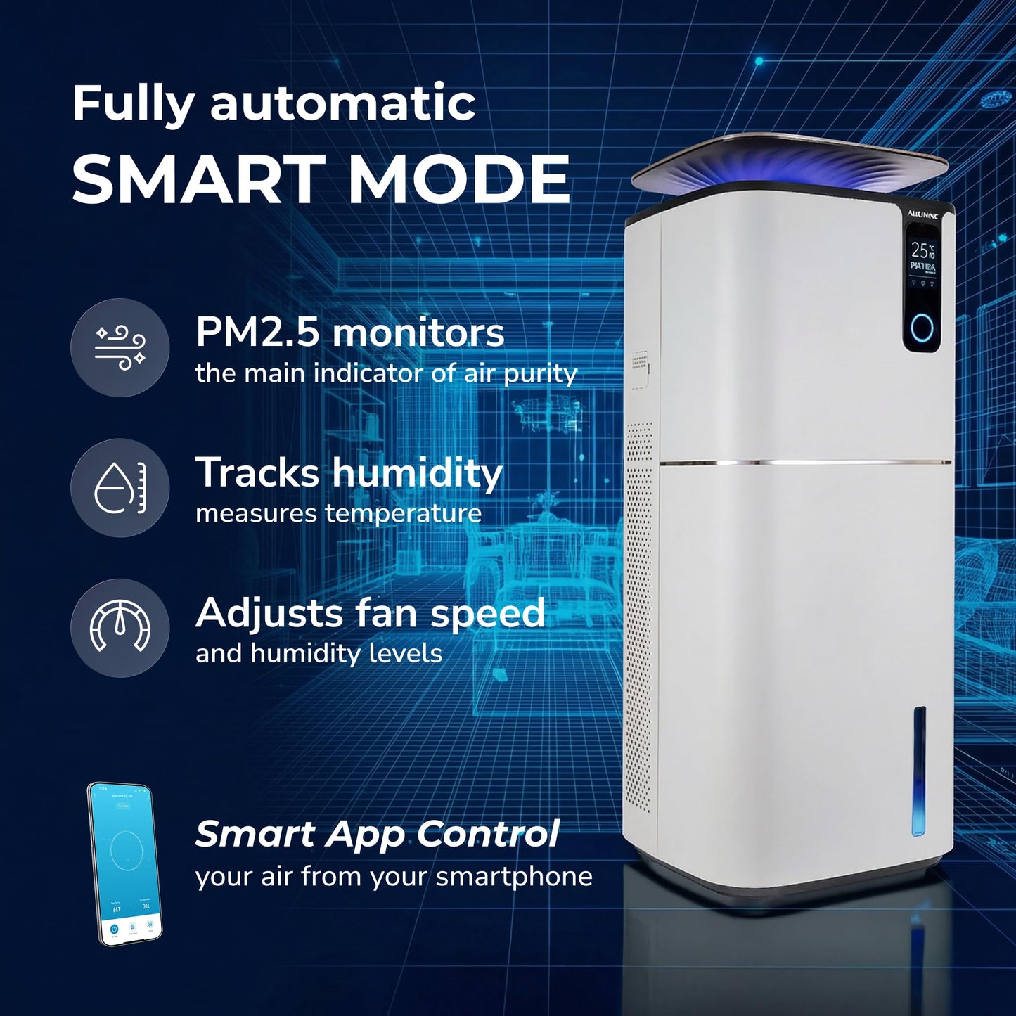 Smart Air Purifier & Humidifier with HEPA Filter